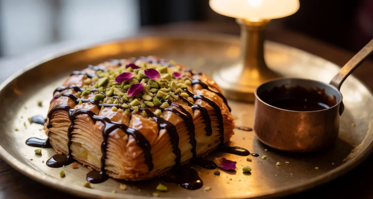 Dubai Chocolate Baklava Recipe (Pistachio, Chocolate, Rose Syrup)